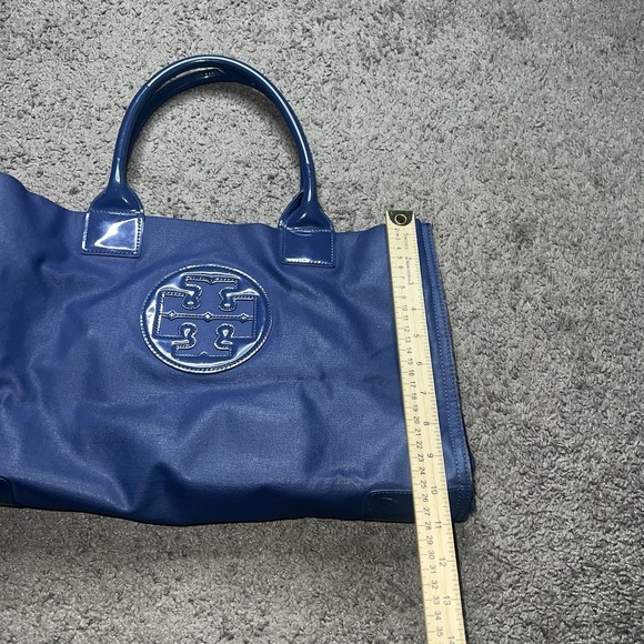Tory Burch Navy Blue Large Ella Tote Bag Excellent Condition - Picture 8 of 9